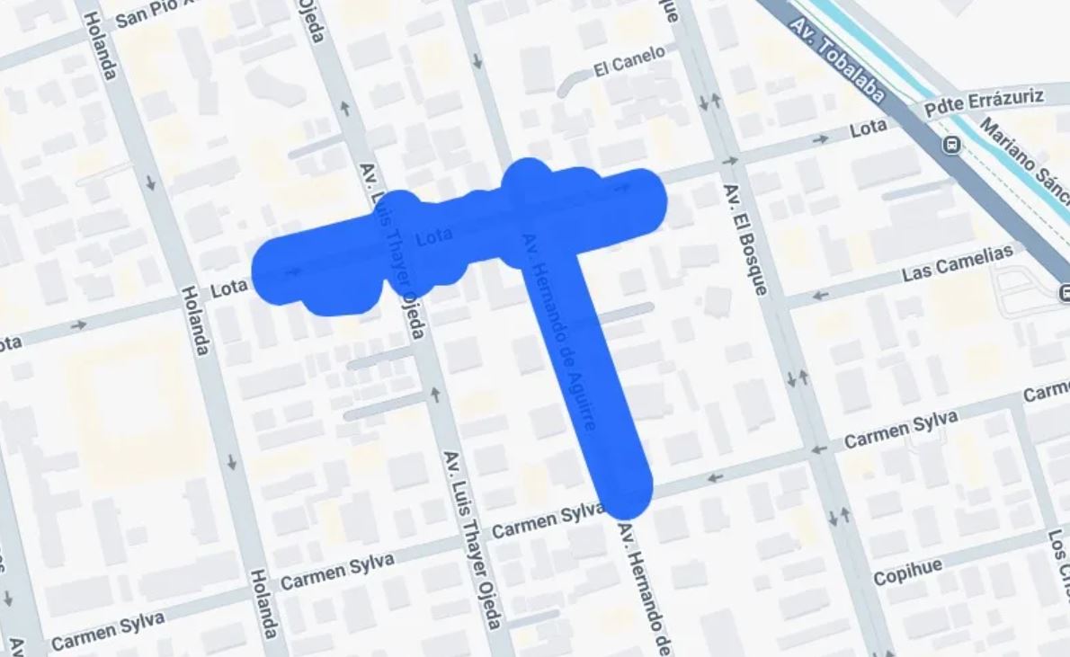 Sector de Providencia en el que se cortará la luz este martes