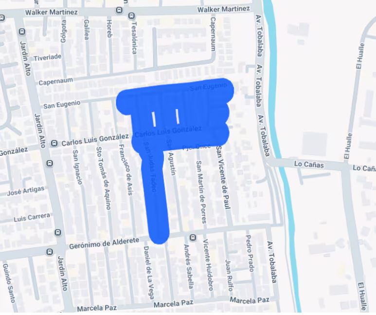 Sector de La Florida en el que se cortará la luz este jueves 25 de septiembre