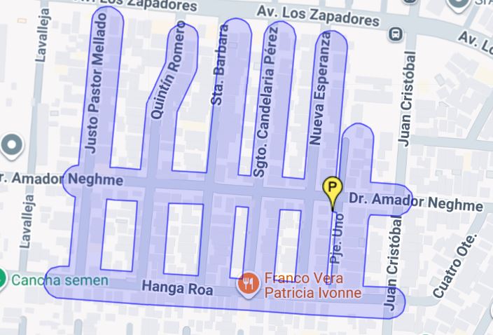 Zona de Recoleta afectada por el corte de agua