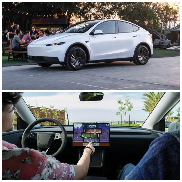 La cara externa y el interior del nuevo Model Y de Tesla.