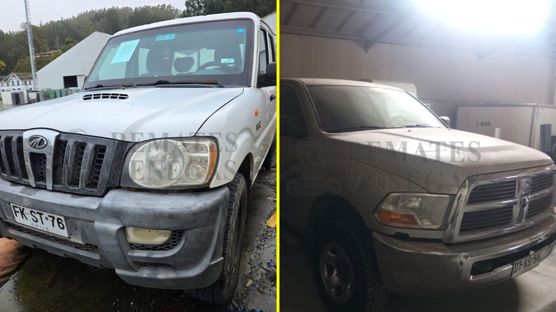 De izquierda a derecha: Mahindra Pick Up / Dodge New Ram