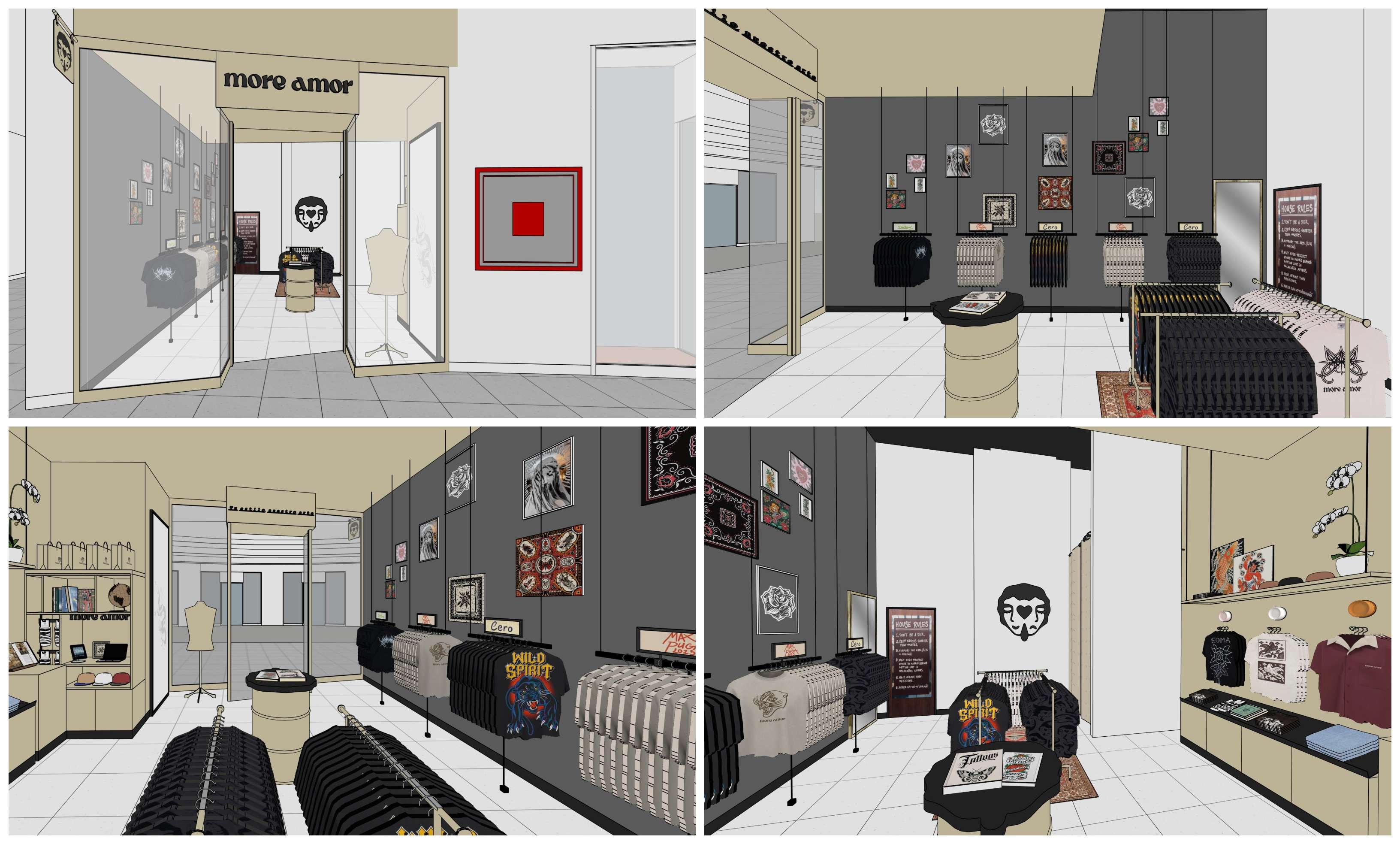 Visualizaciones de cómo será la tienda de la marca en Viña del Mar (More Amor)