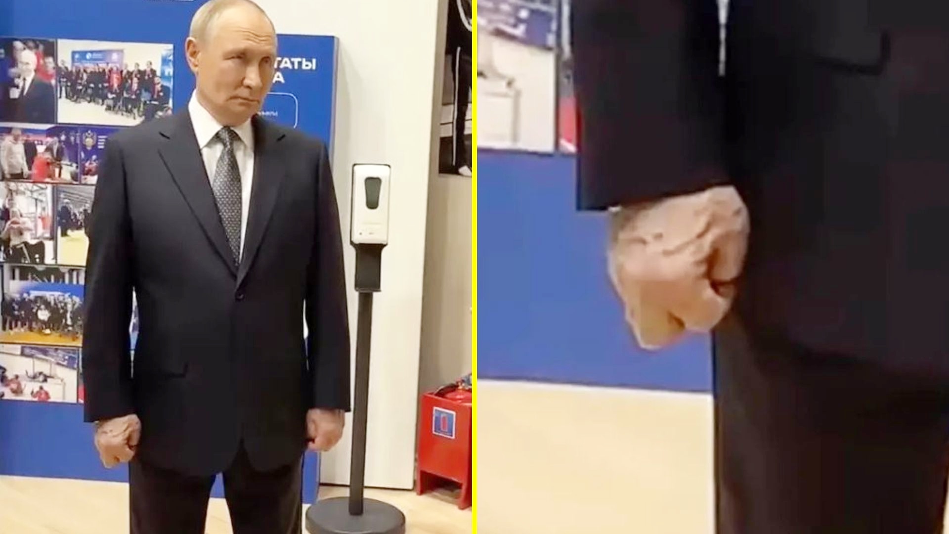 Imagen de Vladimir Putin con la mano hinchada