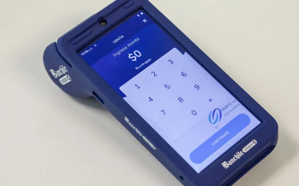 Así es el terminal punto de venta de Banco de Chile.