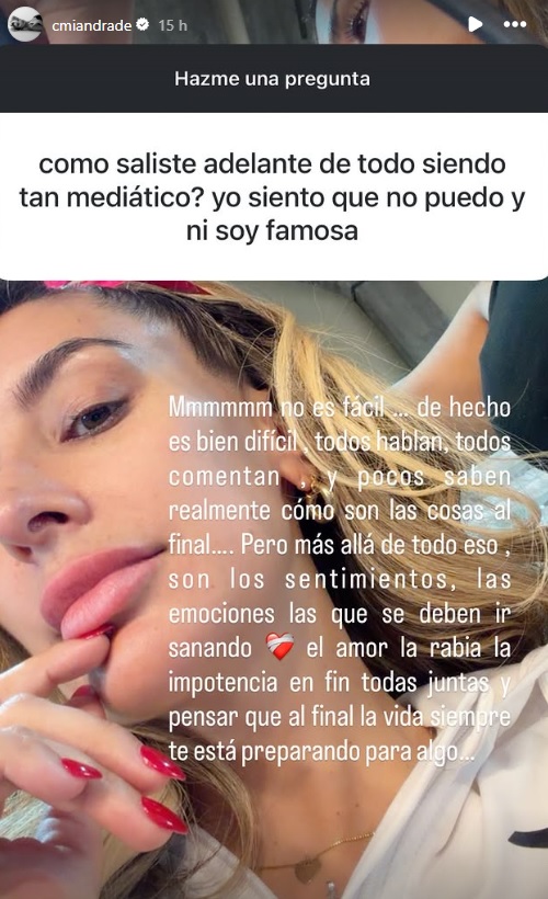 La respuesta de Camila Andrade en Instagram