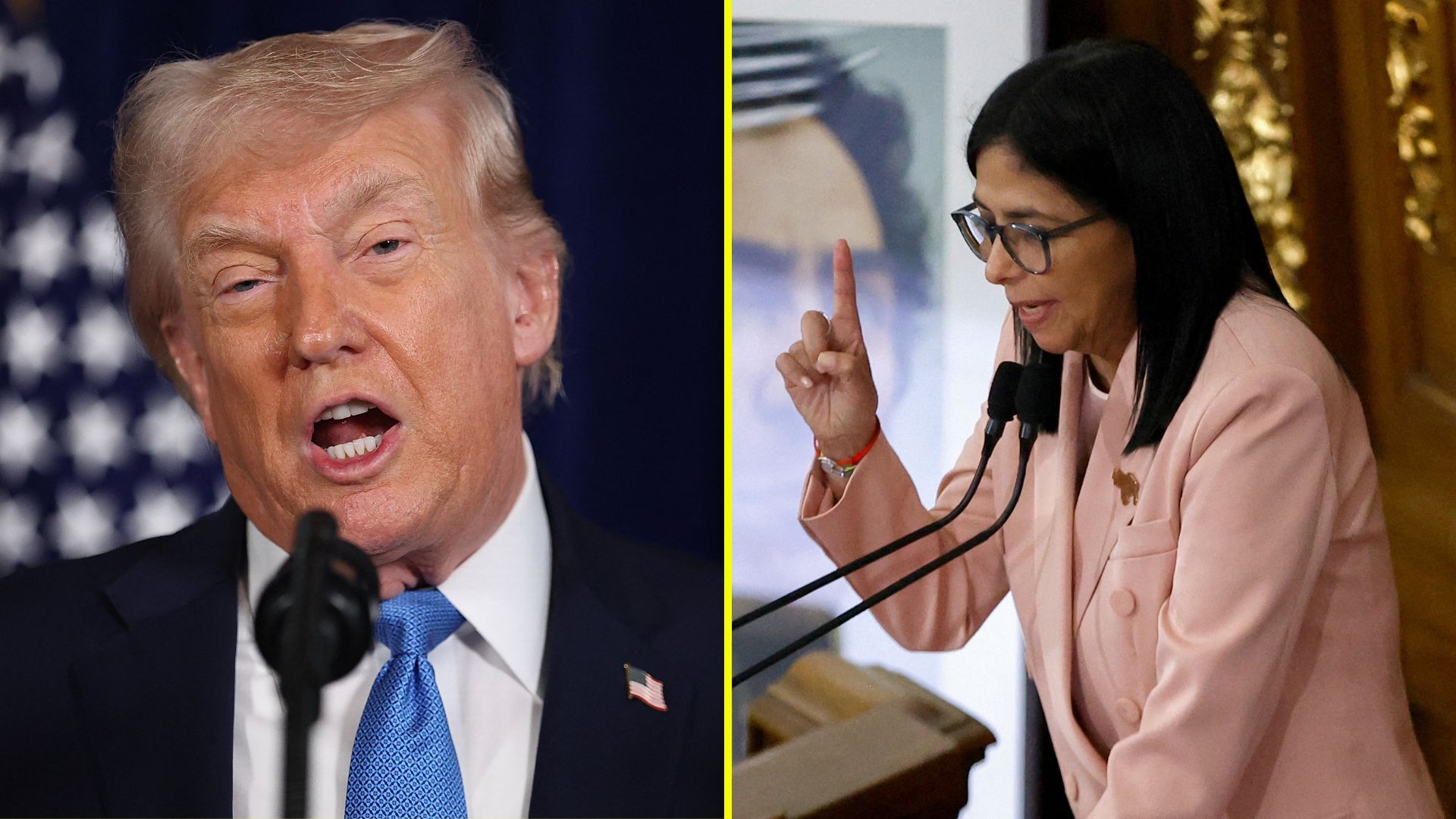 Donald Trump y Delcy Rodríguez