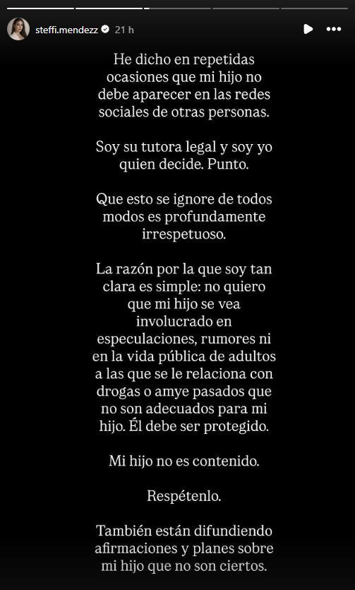 Historia de Instagram de @steffi.mendezz