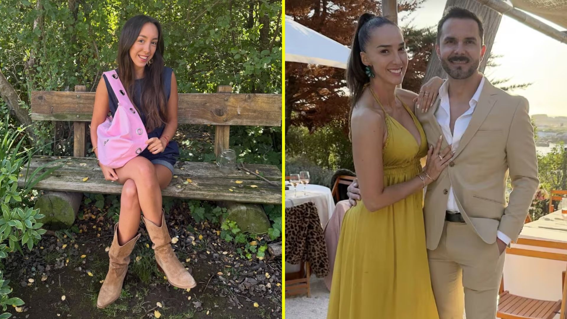 A la izquierda, Trinidad Hernández. A la derecha, la foto que compartió Álvaro Ballero junto a su nueva pareja.