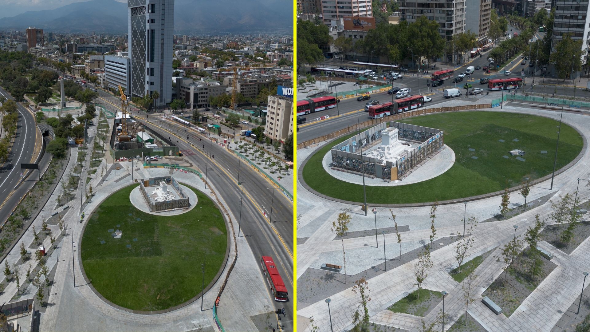 Avances de la Nueva Plaza Baquedano. / Aton.