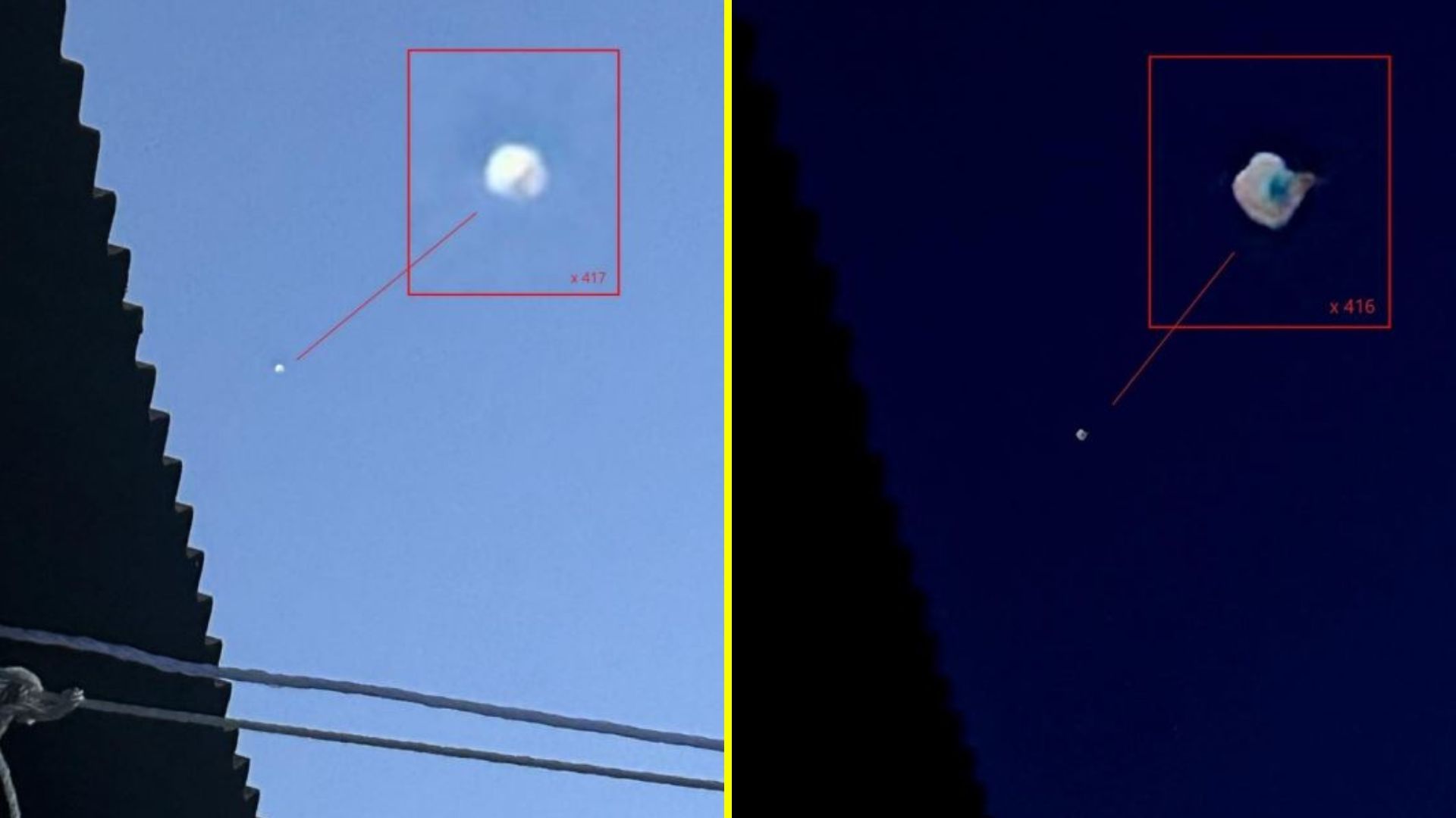 Las dos fotos tomadas por el hombre