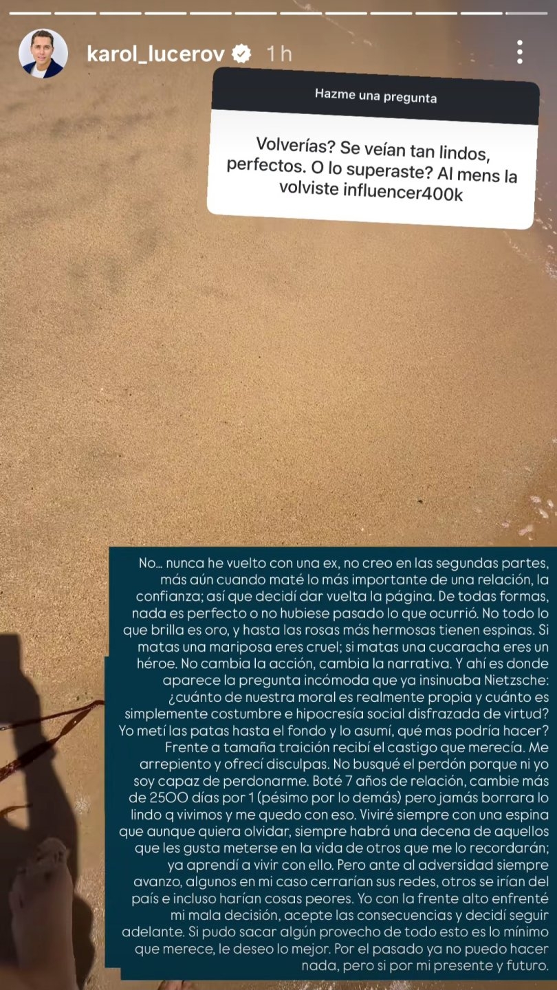 Historia de Instagram de @karil_lucerov.