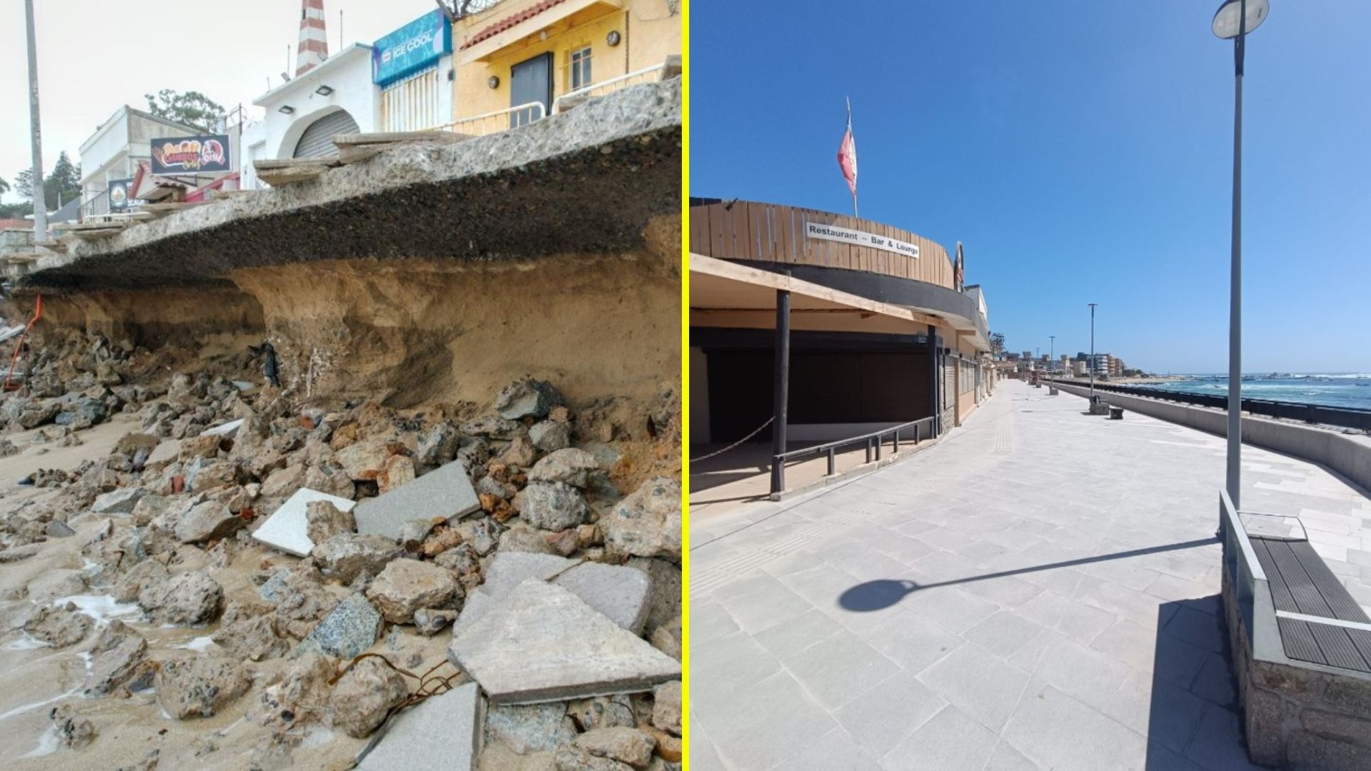 El antes y después del borde costero